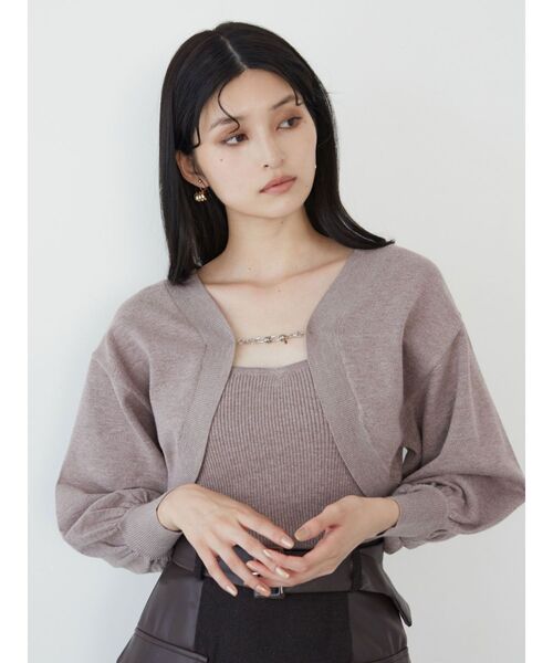 MURUA（ムルーア）の「ボレロカーデ×キャミSET（カーディガン/ボレロ・レディース・ベージュ/ホワイト/グレー・FREE）」の7枚目の写真