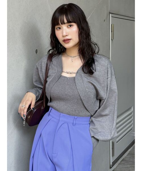 MURUA（ムルーア）の「ボレロカーデ×キャミSET（カーディガン/ボレロ・レディース・ベージュ/ホワイト/グレー・FREE）」の17枚目の写真