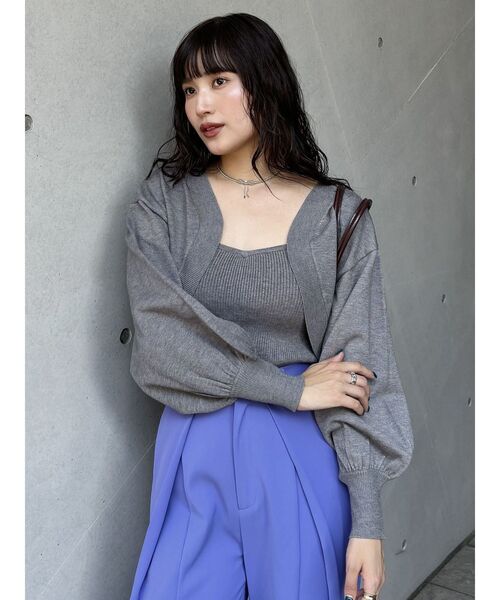 MURUA（ムルーア）の「ボレロカーデ×キャミSET（カーディガン/ボレロ・レディース・ベージュ/ホワイト/グレー・FREE）」の19枚目の写真