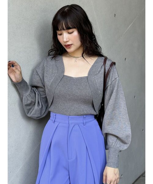 MURUA（ムルーア）の「ボレロカーデ×キャミSET（カーディガン/ボレロ・レディース・ベージュ/ホワイト/グレー・FREE）」の20枚目の写真