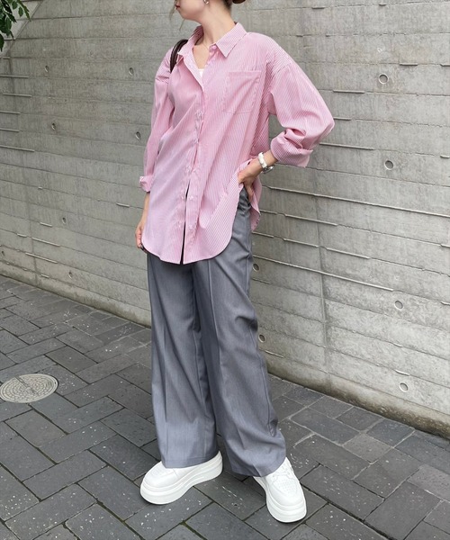 セール】オーバーサイズストライプシャツ≪2024AW新作≫（シャツ