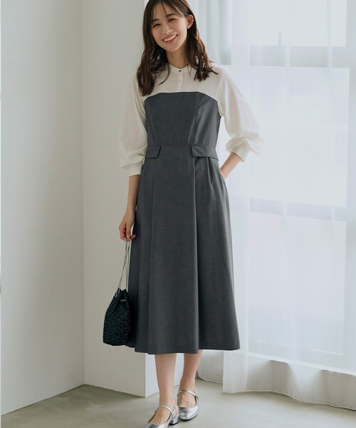 grove（グローブ）の「◆ビスチェドッキングワンピース（ワンピース・レディース・ブラック系4/グレー系その他5・03/02/01/04/05）」の2枚目の写真