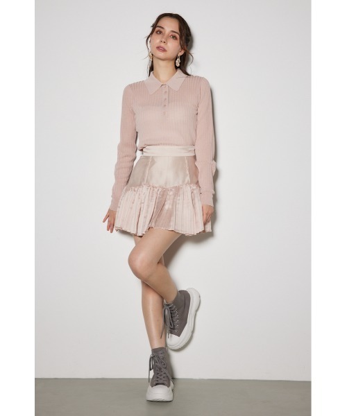 rienda(リエンダ)の「オーガンジープリーツスコショ(スカート・レディース・ホワイト/ライトベージュ/グレー・X-SMALL/SMALL/MEDIUM)」の4枚目の写真