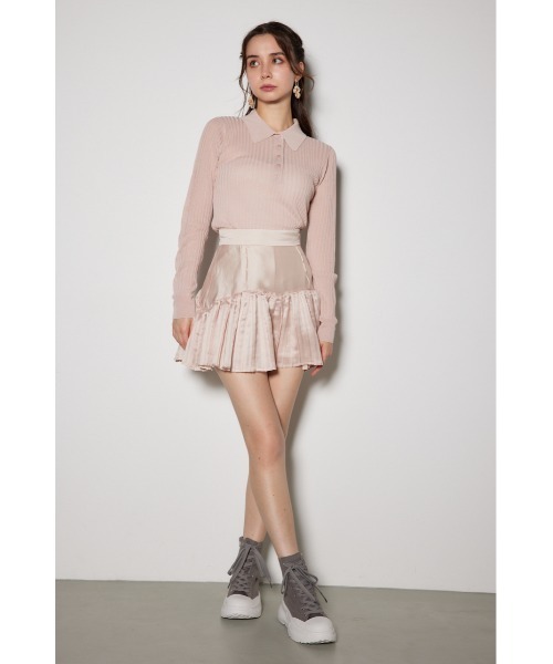 rienda(リエンダ)の「オーガンジープリーツスコショ(スカート・レディース・ホワイト/ライトベージュ/グレー・X-SMALL/SMALL/MEDIUM)」の5枚目の写真