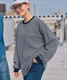 ドロスト ファンクショナルファブリック ビッグシルエット ボーダーTシャツ【THE CRAFT CREW PRODUCTS】