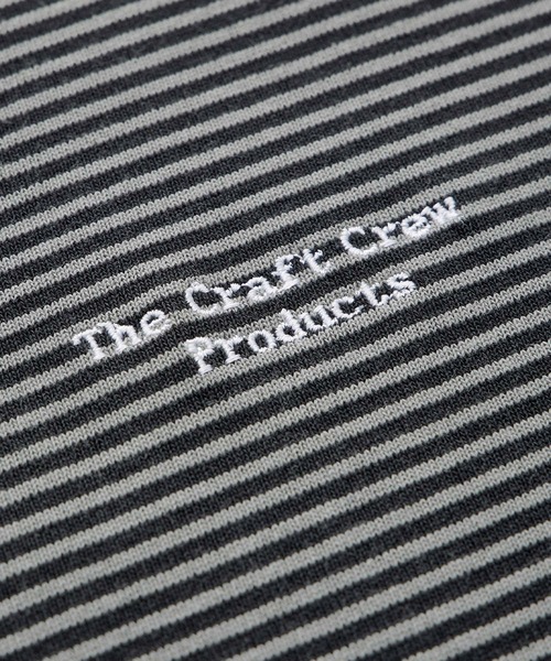THE CRAFT CREW PRODUCTS（ザクラフトクループロダクツ）の「ドロスト ファンクショナルファブリック ビッグシルエット ボーダーTシャツ【THE CRAFT CREW PRODUCTS】（Tシャツ/カットソー・メンズ・ブラック/ダークブラウン/ホワイト/ダークネイビー/ダークオリーブ・M/L/S）」の7枚目の写真