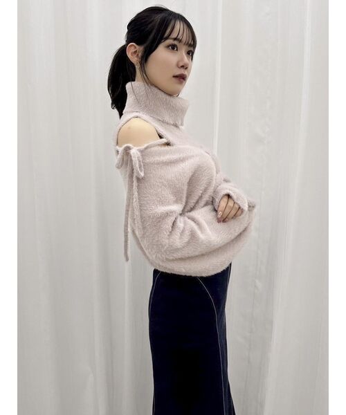 dazzlin（ダズリン）の「コンパクトミニシャギーカーディガン（カーディガン/ボレロ・レディース・オフホワイト/ライトグレー/ピンク/イエロー/モカ・FREE）」の20枚目の写真