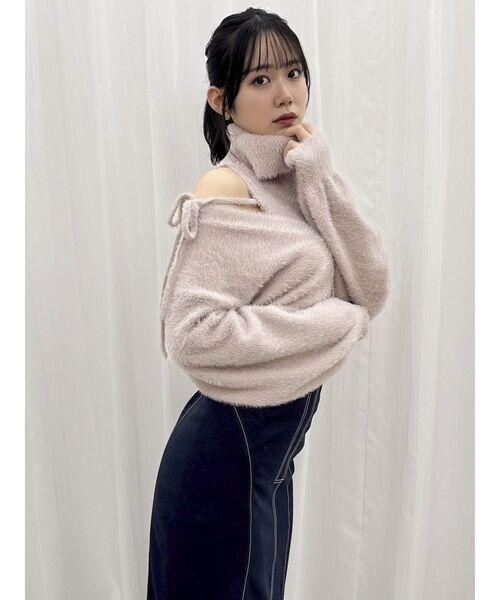 dazzlin（ダズリン）の「コンパクトミニシャギーカーディガン（カーディガン/ボレロ・レディース・オフホワイト/ライトグレー/ピンク/イエロー/モカ・FREE）」の21枚目の写真