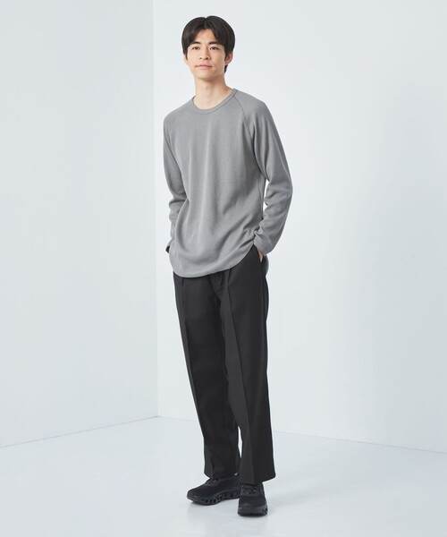 green label relaxing（グリーンレーベルリラクシング）の「ドライワッフル クルーネック Tシャツ -吸水速乾-（Tシャツ/カットソー・メンズ・ホワイト/ブラウン/ブラック/グレー・XXL/XS/S/M/L/XL）」の5枚目の写真