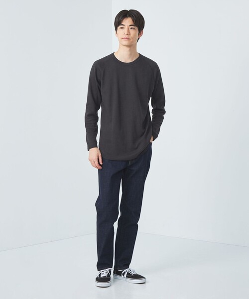 green label relaxing（グリーンレーベルリラクシング）の「ドライワッフル クルーネック Tシャツ -吸水速乾-（Tシャツ/カットソー・メンズ・ホワイト/ブラウン/ブラック/グレー・XXL/XS/S/M/L/XL）」の8枚目の写真