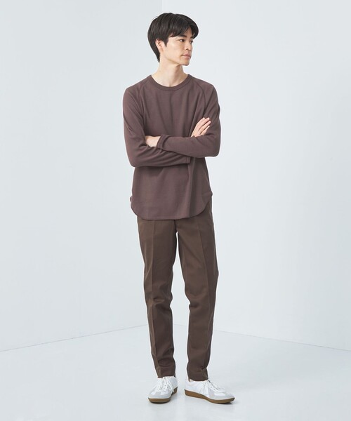 green label relaxing（グリーンレーベルリラクシング）の「ドライワッフル クルーネック Tシャツ -吸水速乾-（Tシャツ/カットソー・メンズ・ホワイト/ブラウン/ブラック/グレー・XXL/XS/S/M/L/XL）」の9枚目の写真