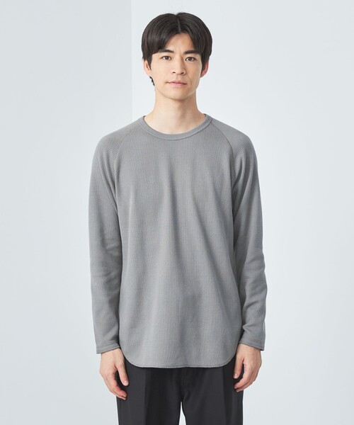 green label relaxing（グリーンレーベルリラクシング）の「ドライワッフル クルーネック Tシャツ -吸水速乾-（Tシャツ/カットソー・メンズ・ホワイト/ブラウン/ブラック/グレー・XXL/XS/S/M/L/XL）」の10枚目の写真