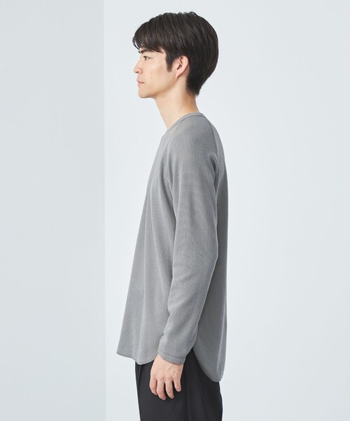 green label relaxing（グリーンレーベルリラクシング）の「ドライワッフル クルーネック Tシャツ -吸水速乾-（Tシャツ/カットソー・メンズ・ホワイト/ブラウン/ブラック/グレー・XXL/XS/S/M/L/XL）」の11枚目の写真