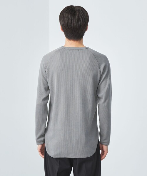 green label relaxing（グリーンレーベルリラクシング）の「ドライワッフル クルーネック Tシャツ -吸水速乾-（Tシャツ/カットソー・メンズ・ホワイト/ブラウン/ブラック/グレー・XXL/XS/S/M/L/XL）」の12枚目の写真