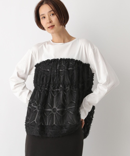 LEPSIM(レプシィム)の「アソートドッキング長袖T 146934(Tシャツ/カットソー・レディース・カーキ/ブラック/ホワイト/ホワイト×ブラック・FREE)」の21枚目の写真