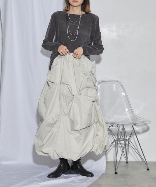 leimn（レイムン）の「シアーベロアトップス（Tシャツ/カットソー・レディース・ホワイト/チャコールグレー・M）」の18枚目の写真