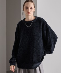 ソフトモールヤーン オーバーサイズクルーネックニット