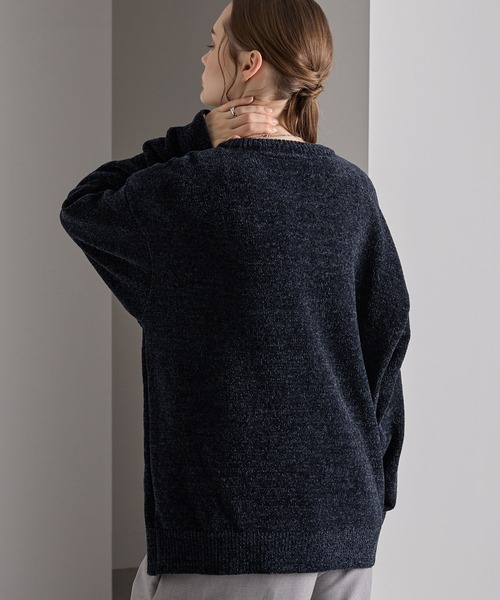 ソフトモールヤーン オーバーサイズクルーネックニット（ニット