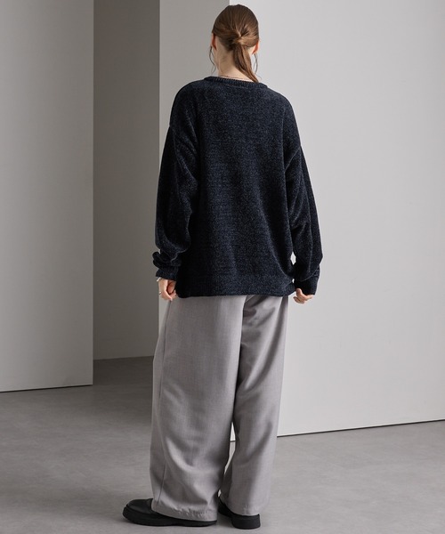 ソフトモールヤーン オーバーサイズクルーネックニット（ニット