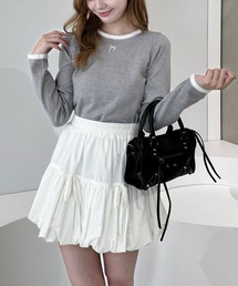 clear | 配色フェザーリボンニットトップス [ふわふわ 甘めコーデ]≪2024AW新作≫(ニット/セーター)