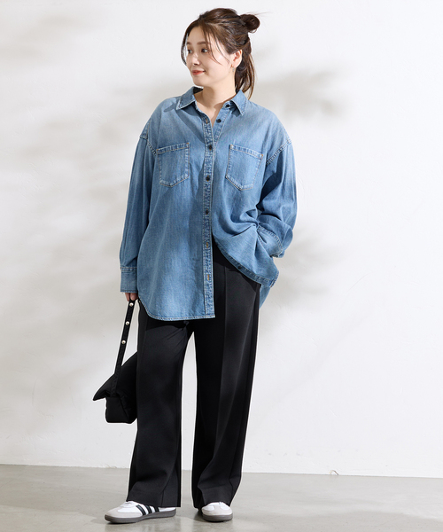 JOURNAL STANDARD（ジャーナルスタンダード）の「《追加2》ウールライクストレッチスラックス（スラックス・レディース・ブラック/チャコールグレー・36/38）」の4枚目の写真