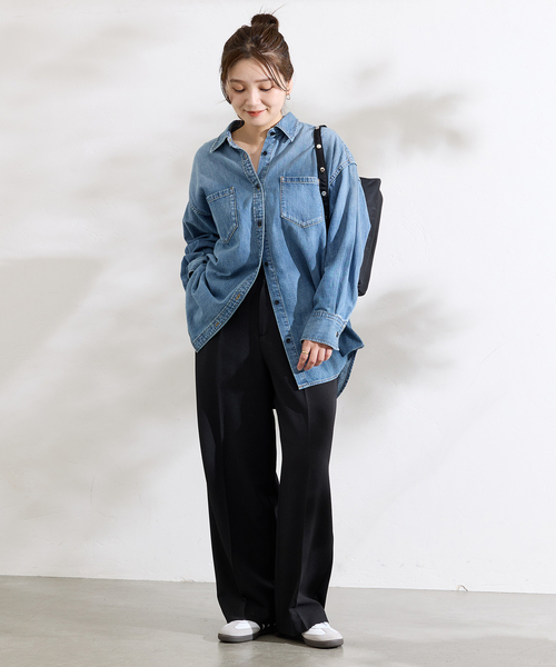 JOURNAL STANDARD（ジャーナルスタンダード）の「《追加2》ウールライクストレッチスラックス（スラックス・レディース・ブラック/チャコールグレー・36/38）」の7枚目の写真