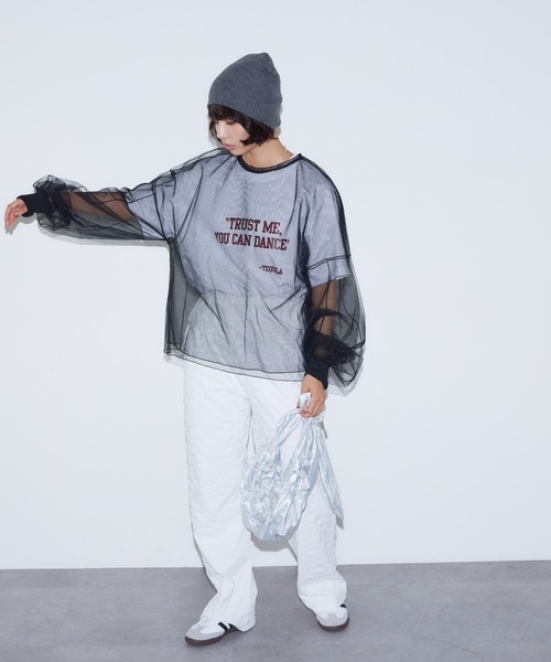 BARRETTA(バレッタ)の「フラワージャガードワイドパンツ(その他パンツ・レディース・ホワイト/ブラック・FREE)」の3枚目の写真