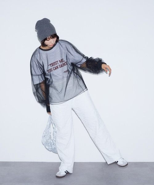 BARRETTA(バレッタ)の「フラワージャガードワイドパンツ(その他パンツ・レディース・ホワイト/ブラック・FREE)」の5枚目の写真