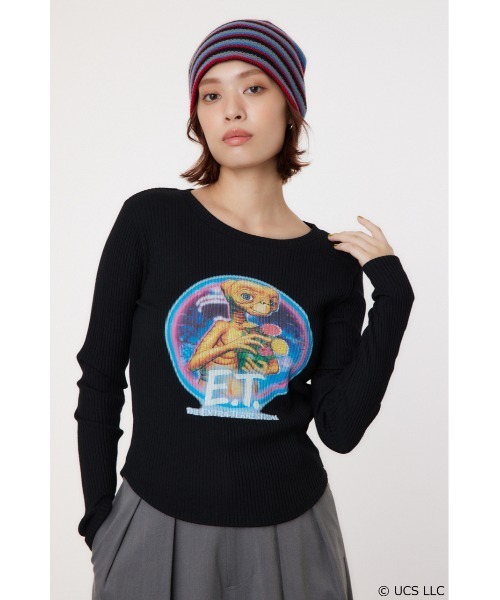 RODEO CROWNS WIDE BOWL(ロデオクラウンズワイドボウル)の「【E.T.】リブトップス(Tシャツ/カットソー・レディース・ブルー/アイボリー/ブラック・FREE)」の4枚目の写真