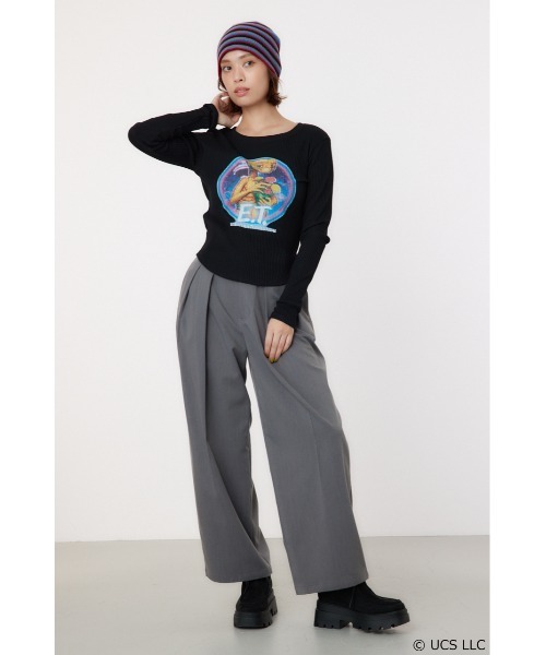 RODEO CROWNS WIDE BOWL(ロデオクラウンズワイドボウル)の「【E.T.】リブトップス(Tシャツ/カットソー・レディース・ブルー/アイボリー/ブラック・FREE)」の7枚目の写真