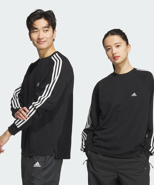 adidas（アディダス）の「BYD3S ルーズフィット ピケ 長袖Tシャツ / ロンT / アディダス adidas（Tシャツ/カットソー・メンズ・ブラック/ホワイト・LARGE/MEDIUM/SMALL/X-LARGE/X-SMALL/XX-LARGE/3XL）」の2枚目の写真