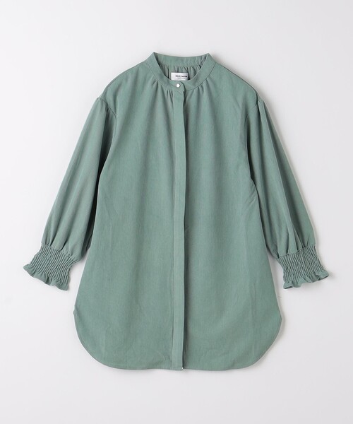 green label relaxing（グリーンレーベルリラクシング）の「【別注】＜Pluckys＞TJ EX 袖シャーリング ワンピース / キッズ  100cm-130cm（ワンピース・キッズ・ベージュ/オリーブ・100cm/110cm/120cm/130cm）」の3枚目の写真