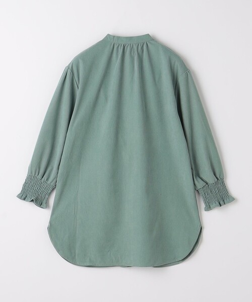 green label relaxing（グリーンレーベルリラクシング）の「【別注】＜Pluckys＞TJ EX 袖シャーリング ワンピース / キッズ  100cm-130cm（ワンピース・キッズ・ベージュ/オリーブ・100cm/110cm/120cm/130cm）」の4枚目の写真