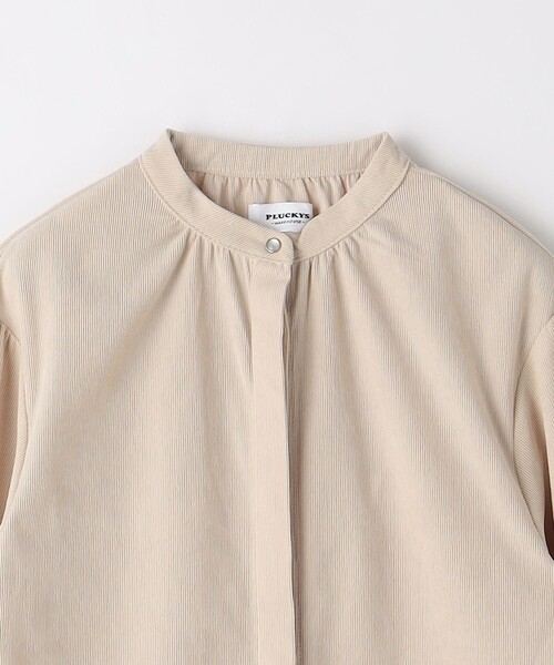 green label relaxing（グリーンレーベルリラクシング）の「【別注】＜Pluckys＞TJ EX 袖シャーリング ワンピース / キッズ  100cm-130cm（ワンピース・キッズ・ベージュ/オリーブ・100cm/110cm/120cm/130cm）」の12枚目の写真
