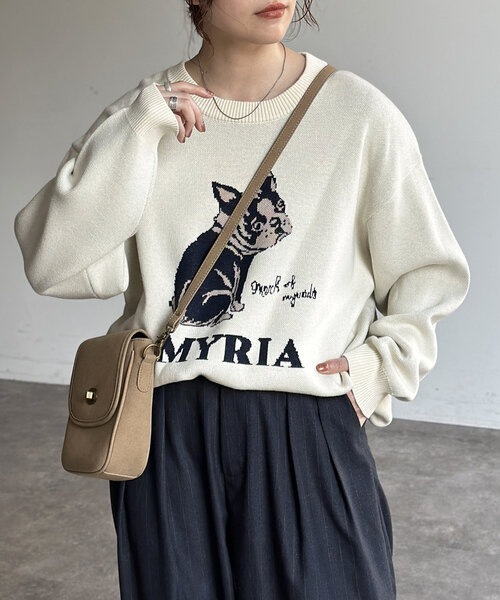 CPCM（シーピーシーエム）の「アソートモチーフスウェットライクニット（ニット/セーター・レディース・チャコールグレー/グレー/ネイビー/アイボリー/グレー系その他/ホワイト/ホワイト系その他/グリーン・MEDIUM/LARGE）」の2枚目の写真