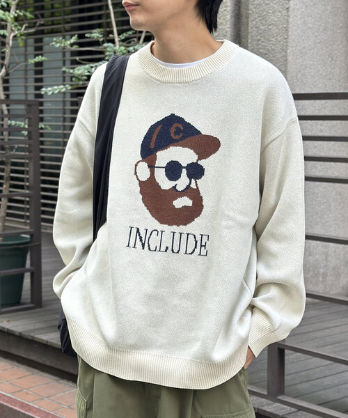 CPCM】ハンドステッチニットシャツ 襟付きカーディガン ハンドステッチ