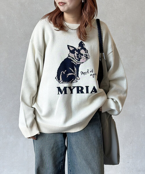 CPCM（シーピーシーエム）の「アソートモチーフスウェットライクニット（ニット/セーター・レディース・チャコールグレー/グレー/ネイビー/アイボリー/グレー系その他/ホワイト/ホワイト系その他/グリーン・MEDIUM/LARGE）」の9枚目の写真