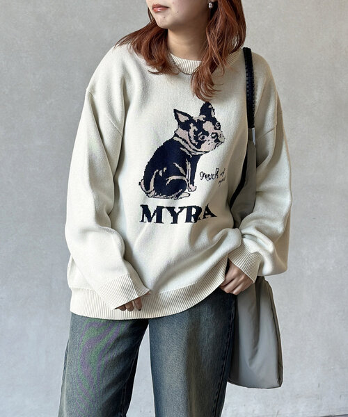 CPCM（シーピーシーエム）の「アソートモチーフスウェットライクニット（ニット/セーター・レディース・チャコールグレー/グレー/ネイビー/アイボリー/グレー系その他/ホワイト/ホワイト系その他/グリーン・MEDIUM/LARGE）」の10枚目の写真