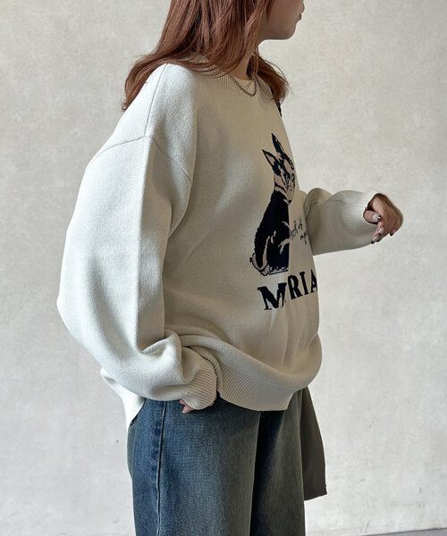 CPCM（シーピーシーエム）の「アソートモチーフスウェットライクニット（ニット/セーター・レディース・チャコールグレー/グレー/ネイビー/アイボリー/グレー系その他/ホワイト/ホワイト系その他/グリーン・MEDIUM/LARGE）」の13枚目の写真