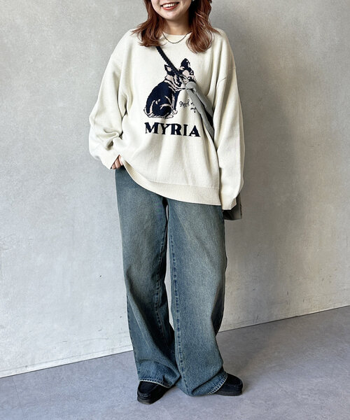 CPCM（シーピーシーエム）の「アソートモチーフスウェットライクニット（ニット/セーター・レディース・チャコールグレー/グレー/ネイビー/アイボリー/グレー系その他/ホワイト/ホワイト系その他/グリーン・MEDIUM/LARGE）」の14枚目の写真