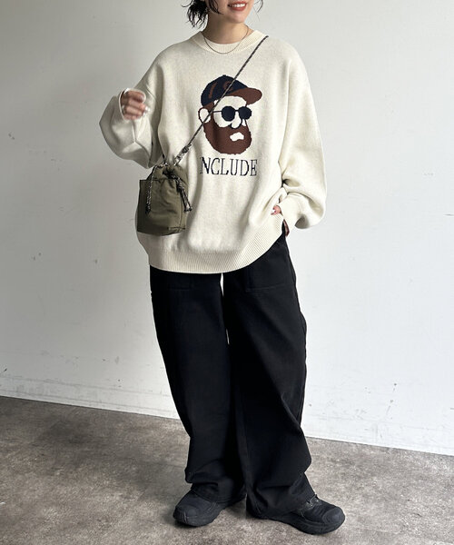 CPCM（シーピーシーエム）の「アソートモチーフスウェットライクニット（ニット/セーター・レディース・チャコールグレー/グレー/ネイビー/アイボリー/グレー系その他/ホワイト/ホワイト系その他/グリーン・MEDIUM/LARGE）」の19枚目の写真