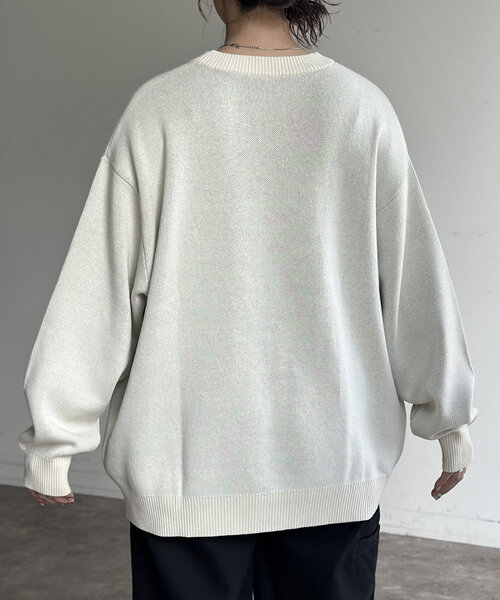 CPCM（シーピーシーエム）の「アソートモチーフスウェットライクニット（ニット/セーター・レディース・チャコールグレー/グレー/ネイビー/アイボリー/グレー系その他/ホワイト/ホワイト系その他/グリーン・MEDIUM/LARGE）」の22枚目の写真