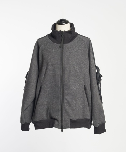 gomme（ゴム）の「ミルドジャージ　テープブルゾン（ライダースジャケット・レディース・チャコールグレー/ブラック・MEDIUM）」の7枚目の写真