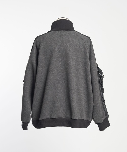 gomme（ゴム）の「ミルドジャージ　テープブルゾン（ライダースジャケット・レディース・チャコールグレー/ブラック・MEDIUM）」の9枚目の写真