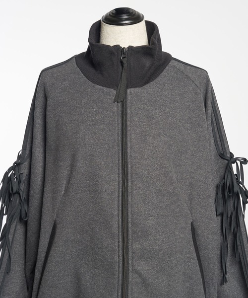 gomme（ゴム）の「ミルドジャージ　テープブルゾン（ライダースジャケット・レディース・チャコールグレー/ブラック・MEDIUM）」の10枚目の写真