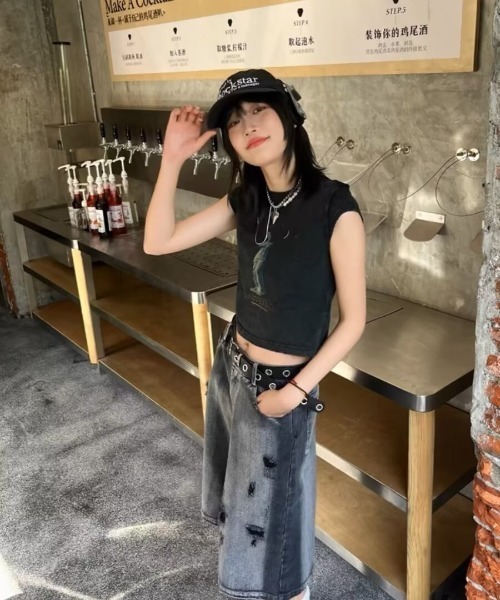 DEVICE(デバイス)の「ダメージ クラッシュ ハーフ デニム パンツ(デニムパンツ・メンズ・ブラック・FREE)」の7枚目の写真