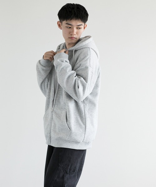 aimoha(アイモハ)の「aimoha men BASIC ZIP PARKA べシックジップパーカー裏起毛(パーカー・メンズ・ホワイト/ブラック/チョコ/グレー・SMALL/LARGE/X-LARGE/XXX-LARGE/MEDIUM/XX-LARGE)」の9枚目の写真