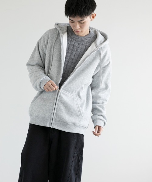 aimoha(アイモハ)の「aimoha men BASIC ZIP PARKA べシックジップパーカー裏起毛(パーカー・メンズ・ホワイト/ブラック/チョコ/グレー・SMALL/LARGE/X-LARGE/XXX-LARGE/MEDIUM/XX-LARGE)」の11枚目の写真