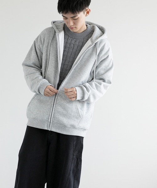 aimoha(アイモハ)の「aimoha men BASIC ZIP PARKA べシックジップパーカー裏起毛(パーカー・メンズ・ホワイト/ブラック/チョコ/グレー・SMALL/LARGE/X-LARGE/XXX-LARGE/MEDIUM/XX-LARGE)」の12枚目の写真