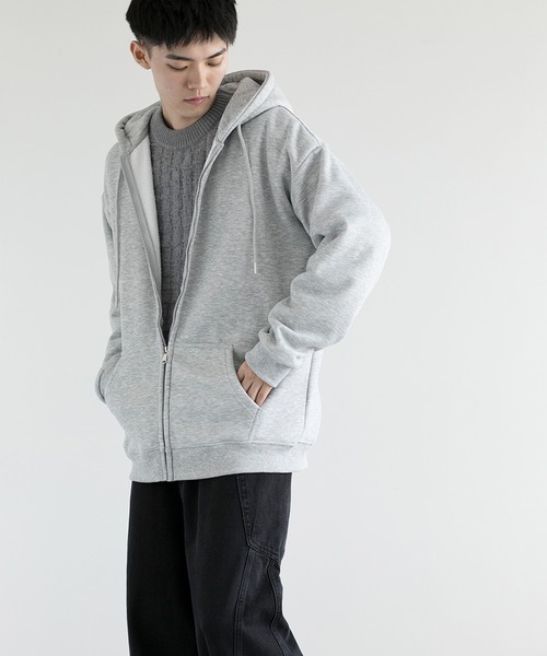 aimoha(アイモハ)の「aimoha men BASIC ZIP PARKA べシックジップパーカー裏起毛(パーカー・メンズ・ホワイト/ブラック/チョコ/グレー・SMALL/LARGE/X-LARGE/XXX-LARGE/MEDIUM/XX-LARGE)」の13枚目の写真